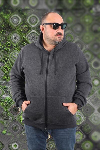 Starbattal Великий розмір унісекс з капюшоном 3ip Sweat 11701 Антрацит