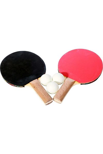 EVMAK Gold Table Tennis Set - 2 Rackets and 3 Pompom Balls