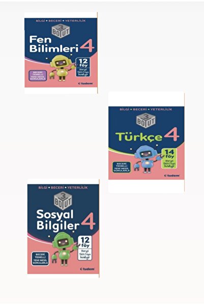 Tudem Yayınları Tudem 4.sınıf 3 Boyut Fen Bilimleri - Türkçe -sosyal Bilgiler