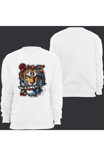 fame-stoned Φούτερ με λαιμόκοψη Lion Printed Special Design Unisex
