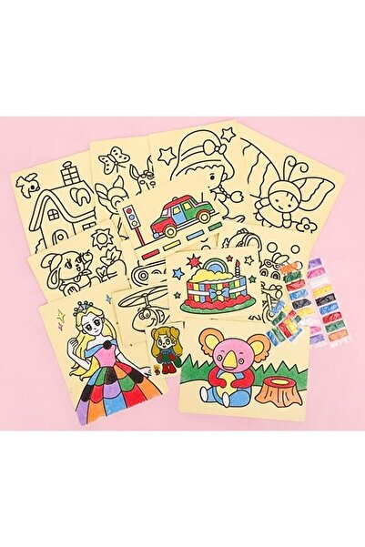 AYMAGNET 50 Adet, Büyük Boy, Kum Boyama Seti, A4 Boyutunda, Kum Boyama Çalışm...