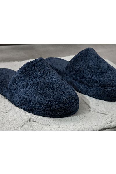 English Home Βαμβακερές παντόφλες μπάνιου Softy Triga Navy Blue.