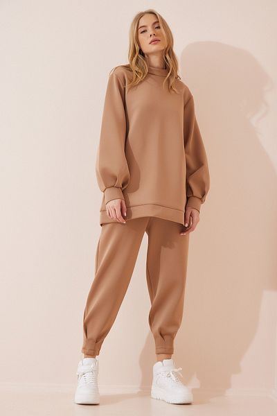 Happiness İstanbul Sweatsuit - Beige - Oversize