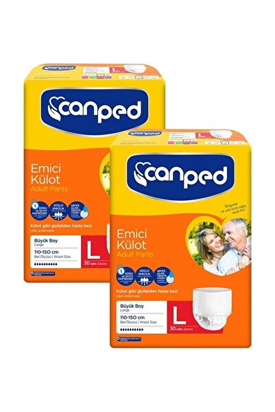 Canped Size L Absorbent Panty Diapers 30 Pieces (2 Boxes of 60 Pieces in Total)