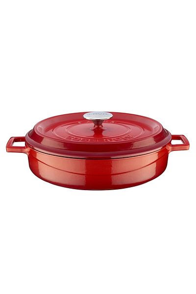 Lava Trendy Cast Iron Spring Pot with Lid - Diameter 28 cm - Red