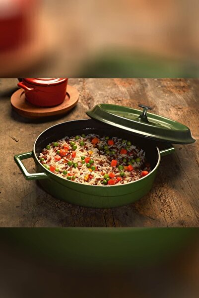 Lava Trendy Cast Iron Spring Pot with Lid - Diameter 28 cm - Red