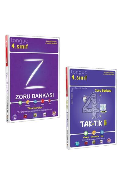 Tonguç Yayınları 4. Sınıf Zoru Bankası Taktikli Soru Bankası Set 2 Kitap