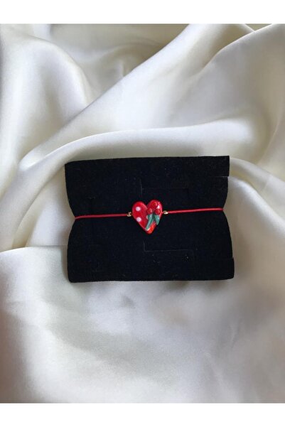 PEONY peonyofficiall Yeni Yıl Kokina Çiçekli Kalp Cam Murano Bileklik Kırmızı Ipli Yılbaşı Temalı Christmas Bileklik