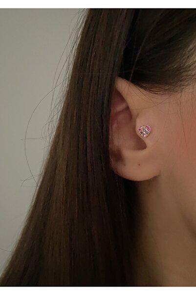 Okkostore Gold Renkli Minimal Etnik Kalp Piercing Tragus