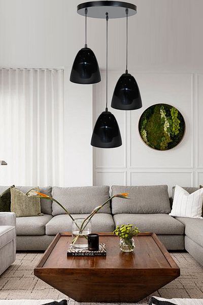 Uçar Farel Modern Colored Glass Triple Pendant Lamp Chandelier