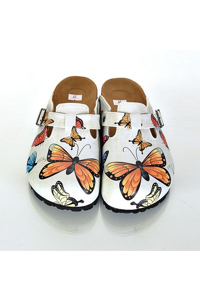 azizsahinshoes 6291 Πορτοκαλί παντόφλες Sabo Butterfly