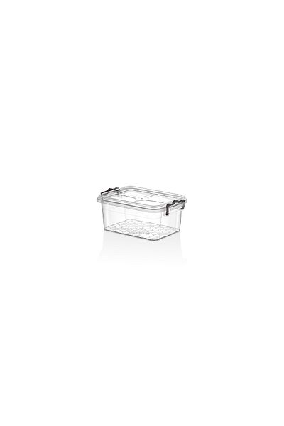 Fevito Food Storage Container Transparent Plastic Lock Lid 3 Liters