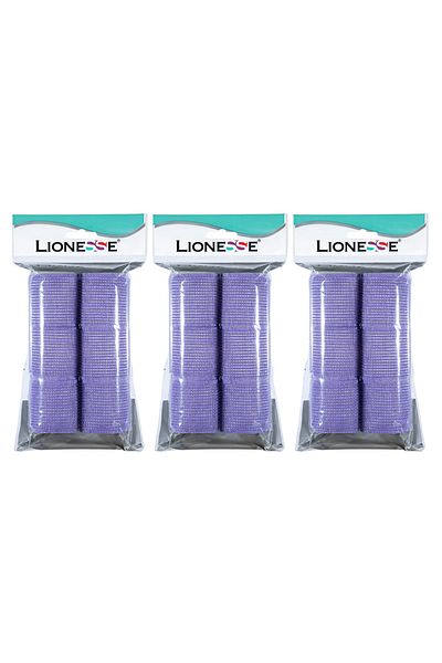 Lionesse Curler 1114 Purple with Sponge 6 Pack 3 Pieces