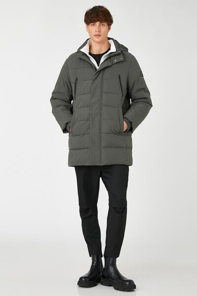 Koton Anorak Şişme Mont Kapüşonlu Cep Detaylı