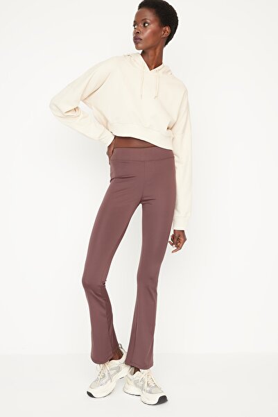 Trendyol Collection Sports Leggings - Brown - Normal Waist