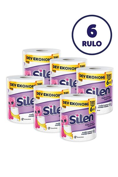 Silen Kağıt Havlu 6’lı Dev Rulo (1=6 , 36 RULO)