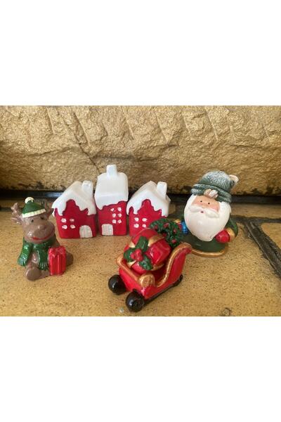 AlohamoraShop Miniboy Yılbaşı Noel Baba Ve Geyik Biblo Seti