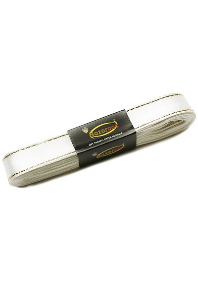 Nazarone Σατέν Ασημένια Κορδέλα - 2cm-10mt-κρέμα Χρώμα (103)