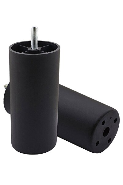 Moda Power MODA Sabit 12 Cm Baza Koltuk Puf Ayak Silindir Kanepe Siyah Ince D...