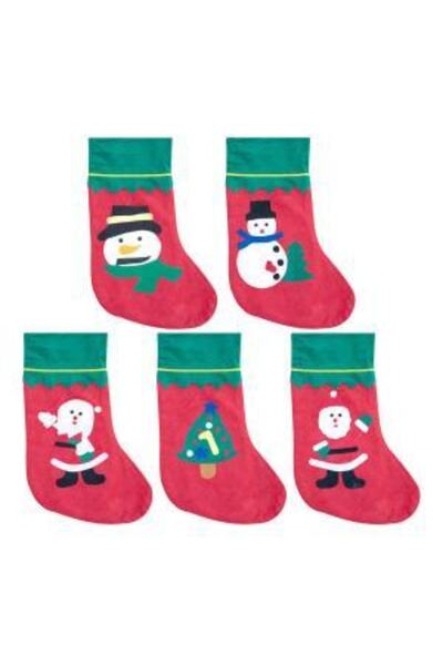 kidspartim Χριστουγεννιάτικη κάλτσα δώρου υφασμάτινη 34x23x15 εκ.