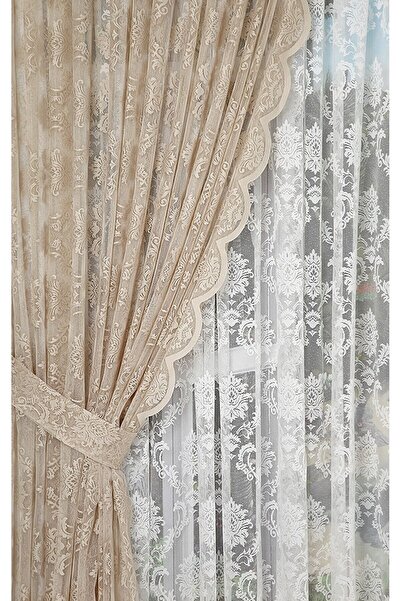 Altuntaş Tasarım Yeni Sezon Fransız Örme Kdk Çift Kanat Tül Fon Perde