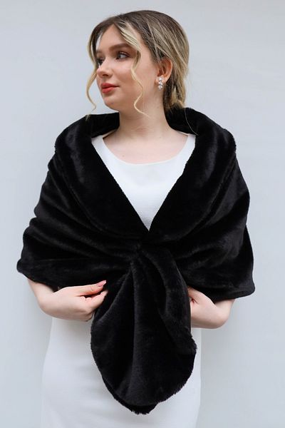 Turkuaz Bridal Etol, Jacket, Black Sleeveless, Gathered Cloak