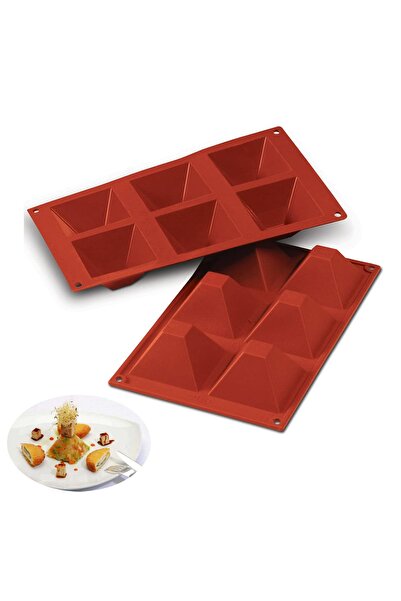 Getshopmini قالب سيليكون للكيك والشوكولاتة 6 قطع من الهرم Gt125