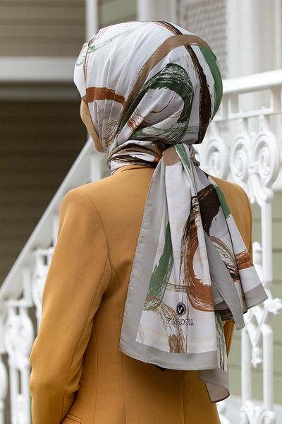 Vissona Γυναικείο σάλι Medina Luxury Stone Khaki