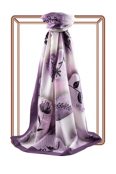 Vissona Γυναικείο σάλι πολυτελείας Medina Silk Lilac
