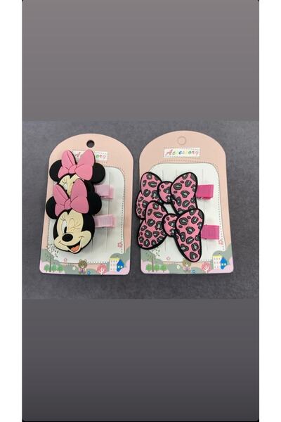 GÜLPEŞE Παιδική αγκράφα 4 τεμαχίων Mickey Mouse, Minnie Mouse με αγκράφα φιόγ...