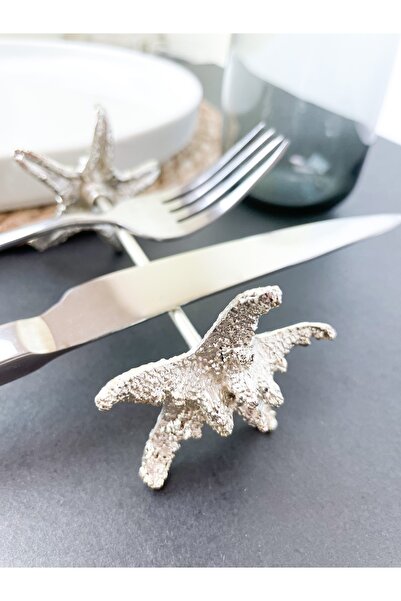 iQey Home Deniz Yıldızı Çkb Stand 2’li Set / Silver Çatal Kaşık Bıçak Desteği...