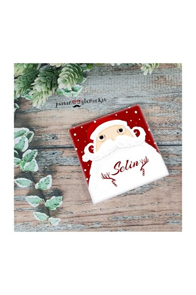PEKSHOP Isme Özel Noel Baba Bardak Altlığı