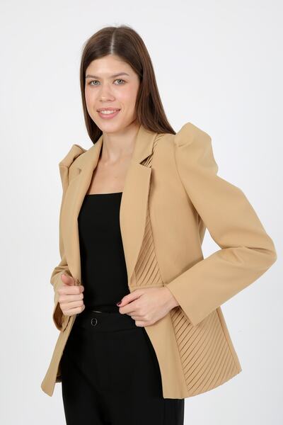 METANİA Balloon Sleeve Pleated Pocket Jacket