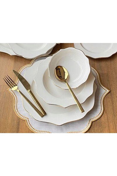 İpek Porselen 24 Parça 6 Kişilik Yemek Takımı S-24