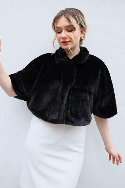Turkuaz Bride Etol, Jacket, Black Sleeveless, Short, Cape