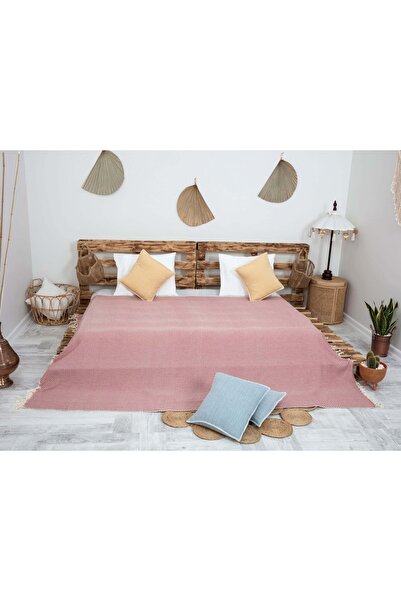 PESHCE Honeycomb Double Bedspread 180×240 Cm Dried Rose