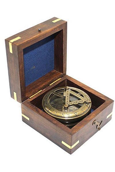 hediye sandalı Compass, Magnifier and Solar Clock in Special Box