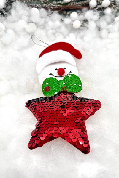 Huzur Party Store Χαριτωμένο χιονάνθρωπος χριστουγεννιάτικο δέντρο κρεμαστό 15 εκ. Φωτεινό κόκκινο πράσινο πούλιες που αλλάζουν χρώμα