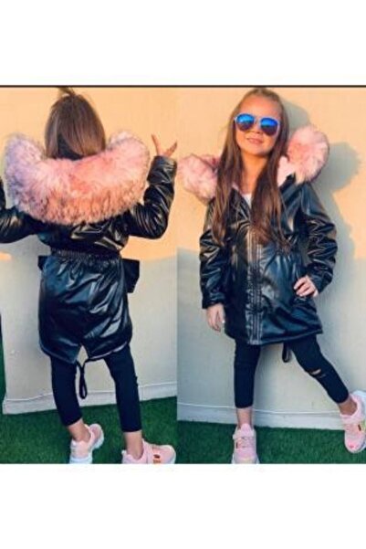 FATOŞ BEBE BUTİK Deri Mont Şapkası Tüy Detaylı Mont (KALIP 1 BEDEN KÜÇÜKTÜR)