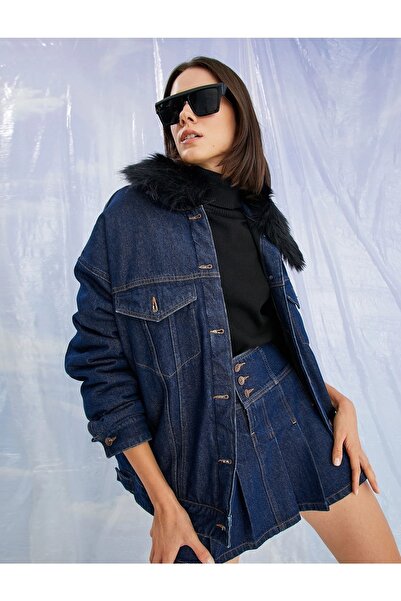 Koton Jachetă de blugi cu blană artificială
