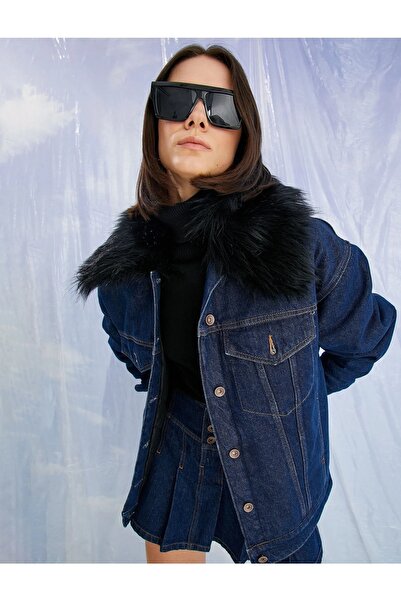 Koton Jachetă de blugi cu blană artificială
