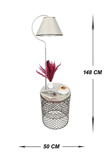 MG HOME Tasarım Sehpalı Lambader Modern Lambader Köşe Aydınlatma