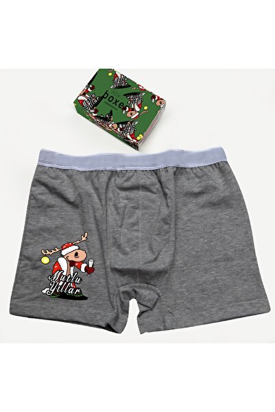 modacix Muška kutija za srećan rođendan, zabavna, siva bokserice dizajna