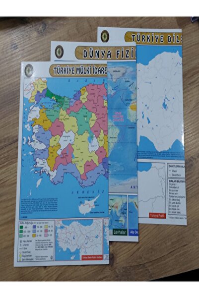 entarzlife Map Practical Türkiye Physical, Political, dumb. World Physical, Political, Mute Map Secondary Education Set