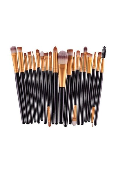 Rose 20-Piece Makeup Brush Set - Black