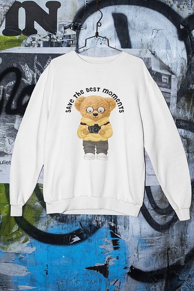 SUNFREE Φούτερ Unisex Teddy με στάμπα Oversize