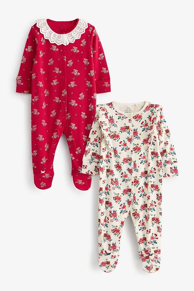 Next baby 2025 girl sleepsuits