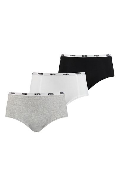 Puma Damen Iconic Mini Shorts, 3er-Pack - Soft Cotton Stretch