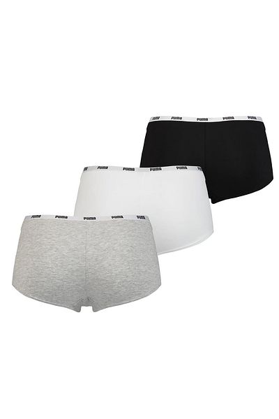 Puma Damen Iconic Mini Shorts, 3er-Pack - Soft Cotton Stretch