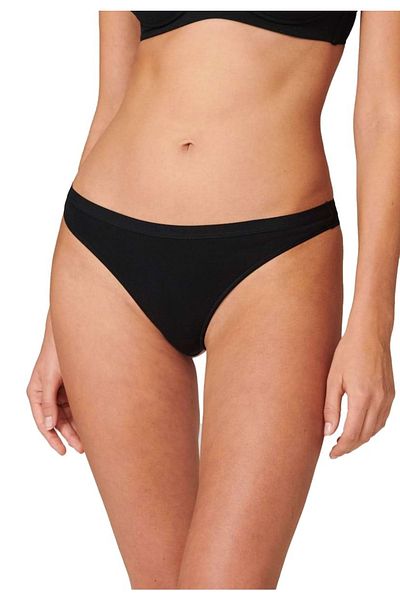 Schiesser Damen String 2er Pack - Tanga, Cotton Stretch, Serie 95/5, uni